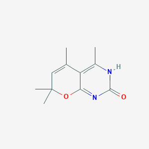 molecular formula C11H14N2O2 B14309148 4,5,7,7-Tetramethyl-3,7-dihydro-2H-pyrano[2,3-d]pyrimidin-2-one CAS No. 114141-97-8