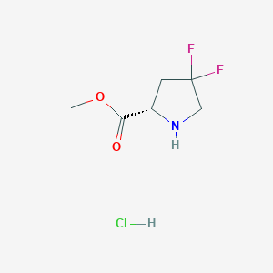 molecular formula C6H10ClF2NO2 B1430937 (S)-methyl 4,4-difluoropyrrolidine-2-carboxylate hydrochloride CAS No. 156046-05-8