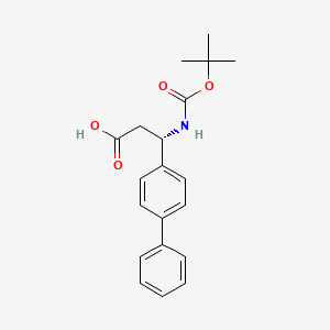 molecular formula C20H23NO4 B1430939 (S)-3-Biphenyl-4-YL-3-tert-butoxycarbonylamino-propionic acid CAS No. 1228561-10-1