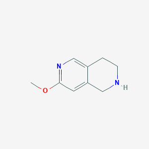 molecular formula C9H12N2O B1430942 7-Methoxy-1,2,3,4-tetrahydro-2,6-naphthyridine CAS No. 1060816-46-7