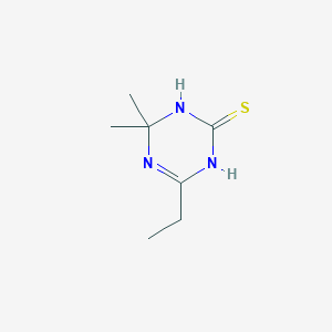 molecular formula C7H13N3S B14309581 6-Ethyl-4,4-dimethyl-3,4-dihydro-1,3,5-triazine-2(1H)-thione CAS No. 115735-35-8