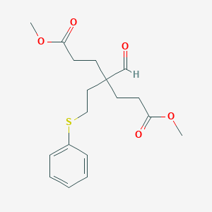 Dimethyl 4-formyl-4-[2-(phenylsulfanyl)ethyl]heptanedioate