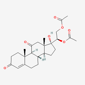 molecular formula C25H34O7 B1430961 Pregn-4-en-3,11-dione, 20,21-bis(acetyloxy)-17-hydroxy-, (20R)- CAS No. 4420-24-0