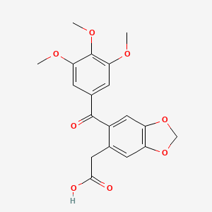 [6-(3,4,5-Trimethoxybenzoyl)-2H-1,3-benzodioxol-5-yl]acetic acid