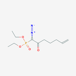 1-Diazonio-1-(diethoxyphosphoryl)hepta-1,6-dien-2-olate