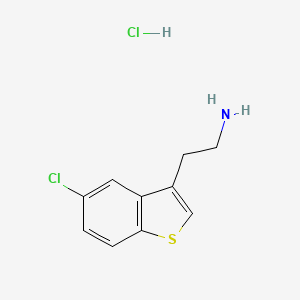 molecular formula C10H11Cl2NS B1430987 2-(5-Chloro-1-benzothiophen-3-yl)ethan-1-amine hydrochloride CAS No. 23799-77-1