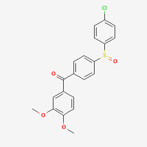 molecular formula C21H17ClO4S B14309898 [4-(4-Chlorobenzene-1-sulfinyl)phenyl](3,4-dimethoxyphenyl)methanone CAS No. 110258-40-7