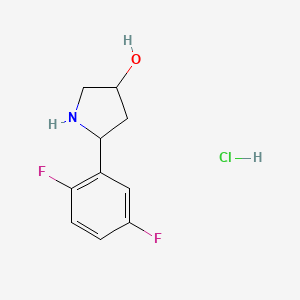 molecular formula C10H12ClF2NO B1430996 5-(2,5-Difluorophenyl)pyrrolidin-3-ol hydrochloride CAS No. 1423033-97-9