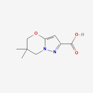 molecular formula C9H12N2O3 B1431007 6,6-dimethyl-6,7-dihydro-5H-pyrazolo[5,1-b][1,3]oxazine-2-carboxylic acid CAS No. 1428234-36-9