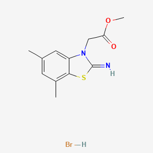 B1431009 methyl 2-(2-imino-5,7-dimethylbenzo[d]thiazol-3(2H)-yl)acetate hydrobromide CAS No. 1949816-59-4