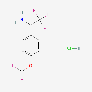 molecular formula C9H9ClF5NO B1431017 1-[4-(Difluoromethoxy)phenyl]-2,2,2-trifluoroethan-1-amine hydrochloride CAS No. 1443980-11-7