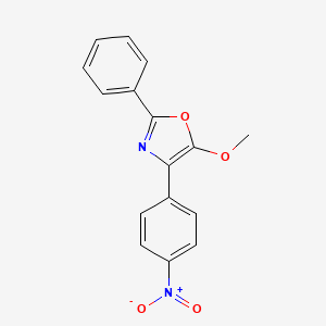 molecular formula C16H12N2O4 B14310272 5-Methoxy-4-(4-nitrophenyl)-2-phenyl-1,3-oxazole CAS No. 109988-43-4