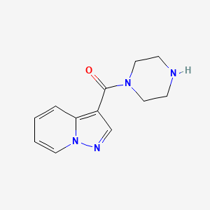 molecular formula C12H14N4O B1431032 Piperazin-1-yl(pyrazolo[1,5-a]pyridin-3-yl)methanone CAS No. 1428233-07-1