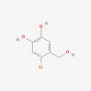 molecular formula C7H7BrO3 B14310337 4-Bromo-5-(hydroxymethyl)benzene-1,2-diol CAS No. 113274-39-8