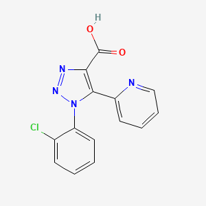 molecular formula C14H9ClN4O2 B1431034 1-(2-chlorophenyl)-5-(pyridin-2-yl)-1H-1,2,3-triazole-4-carboxylic acid CAS No. 1400540-05-7