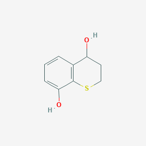 molecular formula C9H10O2S B14310420 3,4-Dihydro-2H-1-benzothiopyran-4,8-diol CAS No. 112107-89-8