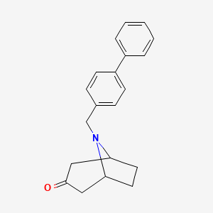 molecular formula C20H21NO B14310485 8-[([1,1'-Biphenyl]-4-yl)methyl]-8-azabicyclo[3.2.1]octan-3-one CAS No. 112922-78-8