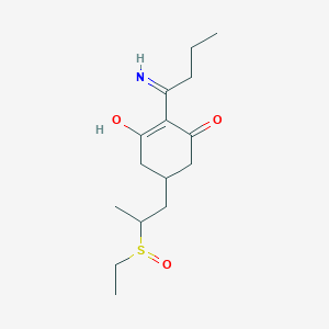 molecular formula C15H25NO3S B14310569 2-(1-Aminobutylidene)-5-[2-(ethanesulfinyl)propyl]cyclohexane-1,3-dione CAS No. 114480-25-0