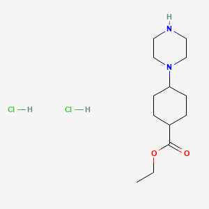 molecular formula C13H26Cl2N2O2 B1431080 Ethyl 4-(piperazin-1-yl)cyclohexane-1-carboxylate dihydrochloride CAS No. 2097968-37-9