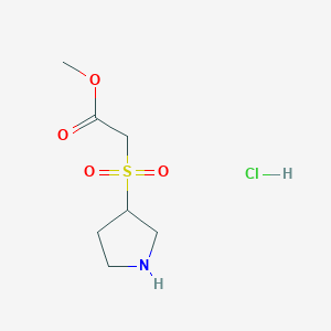 molecular formula C7H14ClNO4S B1431082 2-(吡咯烷-3-磺酰基)乙酸甲酯盐酸盐 CAS No. 1820687-97-5