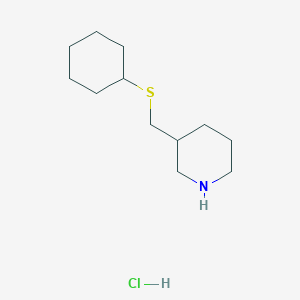 molecular formula C12H24ClNS B1431084 3-[(环己硫基)甲基]哌啶盐酸盐 CAS No. 1864014-34-5