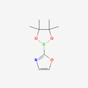 B1431092 2-(4,4,5,5-Tetramethyl-1,3,2-dioxaborolan-2-YL)oxazole CAS No. 1268467-12-4