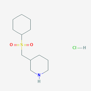 molecular formula C12H24ClNO2S B1431096 3-[(环己烷磺酰)甲基]哌啶盐酸盐 CAS No. 1864016-69-2