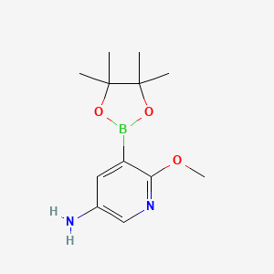 B1431117 6-Methoxy-5-(4,4,5,5-tetramethyl-1,3,2-dioxaborolan-2-YL)pyridin-3-amine CAS No. 1787251-96-0