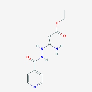 B143114 Ethyl 3-amino-3-(2-isonicotinoylhydrazino)acrylate CAS No. 146255-38-1