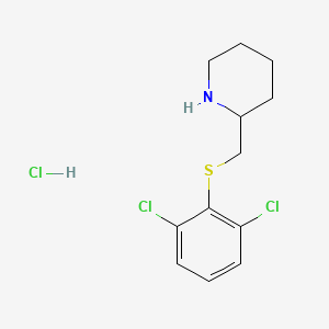 molecular formula C12H16Cl3NS B1431152 2-([(2,6-Dichlorophenyl)sulfanyl]methyl)piperidine hydrochloride CAS No. 1864014-54-9