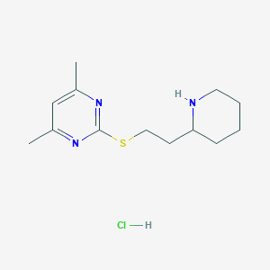 molecular formula C13H22ClN3S B1431154 4,6-二甲基-2-({[2-(哌啶-2-基)乙基]硫代}嘧啶盐酸盐 CAS No. 1864052-82-3