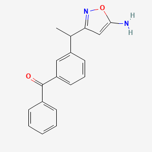 {3-[1-(5-Amino-1,2-oxazol-3-yl)ethyl]phenyl}(phenyl)methanone