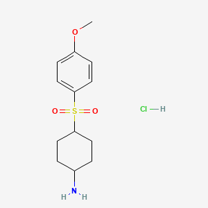 molecular formula C13H20ClNO3S B1431171 4-[(4-Methoxyphenyl)sulfonyl]cyclohexan-1-amine hydrochloride CAS No. 1864014-12-9