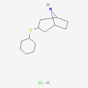 molecular formula C13H24ClNS B1431174 3-(环己硫基)-8-氮杂双环[3.2.1]辛烷盐酸盐 CAS No. 1823943-64-1