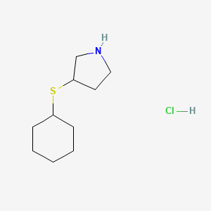 molecular formula C10H20ClNS B1431184 盐酸3-(环己基硫代)吡咯烷 CAS No. 1864063-17-1
