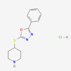 B1431186 4-[(5-Phenyl-1,3,4-oxadiazol-2-yl)sulfanyl]piperidine hydrochloride CAS No. 1864014-26-5