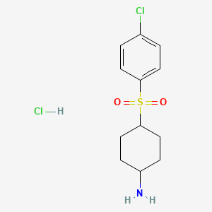 B1431198 4-[(4-Chlorophenyl)sulfonyl]cyclohexan-1-amine hydrochloride CAS No. 1864051-82-0