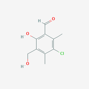 3-Chloro-6-hydroxy-5-(hydroxymethyl)-2,4-dimethylbenzaldehyde