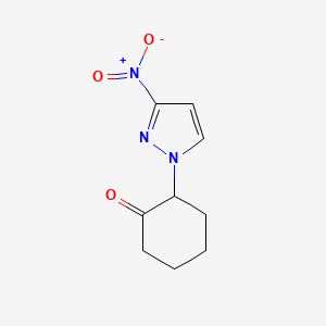 B1431252 2-(3-nitro-1H-pyrazol-1-yl)cyclohexan-1-one CAS No. 1384582-16-4