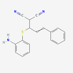 {1-[(2-Aminophenyl)sulfanyl]-3-phenylprop-2-en-1-yl}propanedinitrile