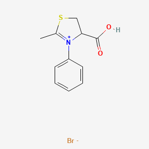 4-Carboxy-2-methyl-3-phenyl-4,5-dihydro-1,3-thiazol-3-ium bromide