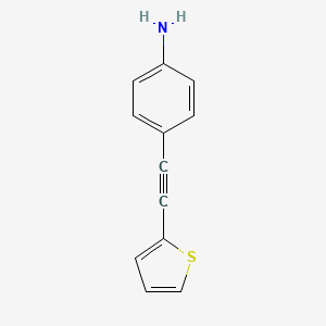 molecular formula C12H9NS B14312702 4-[(Thiophen-2-yl)ethynyl]aniline CAS No. 113744-46-0