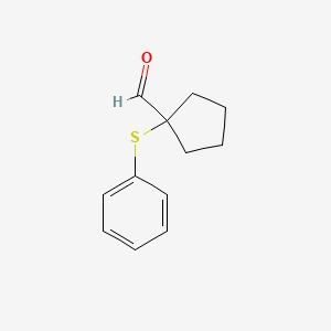 1-(Phenylsulfanyl)cyclopentane-1-carbaldehyde