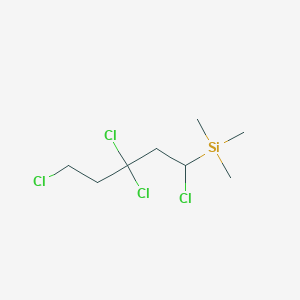 molecular formula C8H16Cl4Si B14312907 Trimethyl(1,3,3,5-tetrachloropentyl)silane CAS No. 114066-68-1