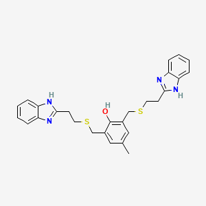 Phenol, 2,6-bis[[[2-(1H-benzimidazol-2-yl)ethyl]thio]methyl]-4-methyl-