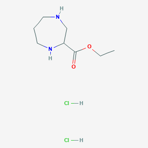 molecular formula C8H18Cl2N2O2 B1431299 1,4-二氮杂环戊烷-2-羧酸乙酯二盐酸盐 CAS No. 1864013-88-6