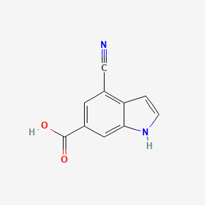 molecular formula C10H6N2O2 B1431307 Ácido 4-ciano-1H-indol-6-carboxílico CAS No. 1427502-44-0