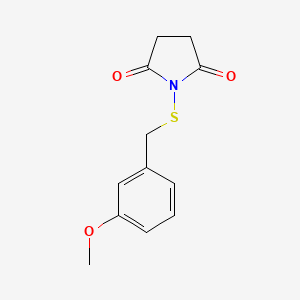 molecular formula C12H13NO3S B14313112 1-{[(3-Methoxyphenyl)methyl]sulfanyl}pyrrolidine-2,5-dione CAS No. 113917-79-6