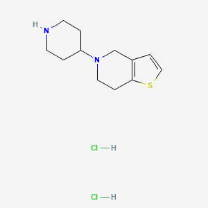 B1431312 5-(Piperidin-4-yl)-4,5,6,7-tetrahydrothieno[3,2-c]pyridine dihydrochloride CAS No. 1820650-25-6