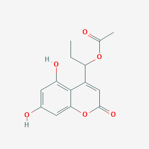 1-(5,7-dihydroxy-2-oxo-2H-chromen-4-yl)propyl acetate